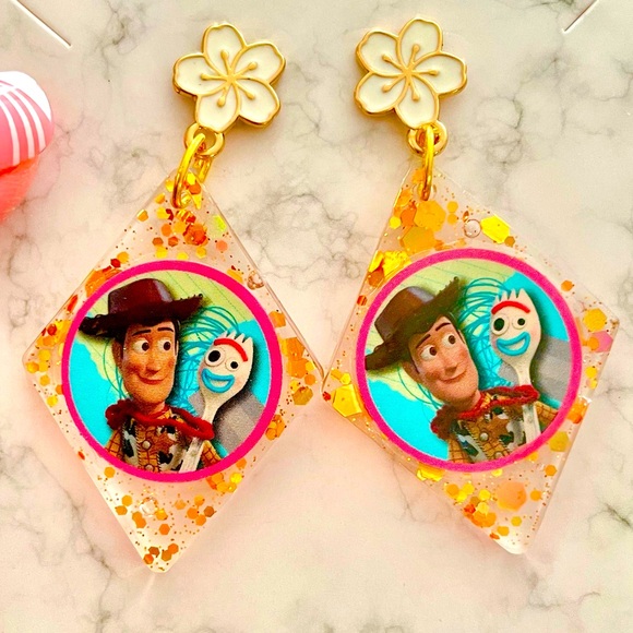 Woody and Forky Acrylic Earrings - Picture 1 of 4